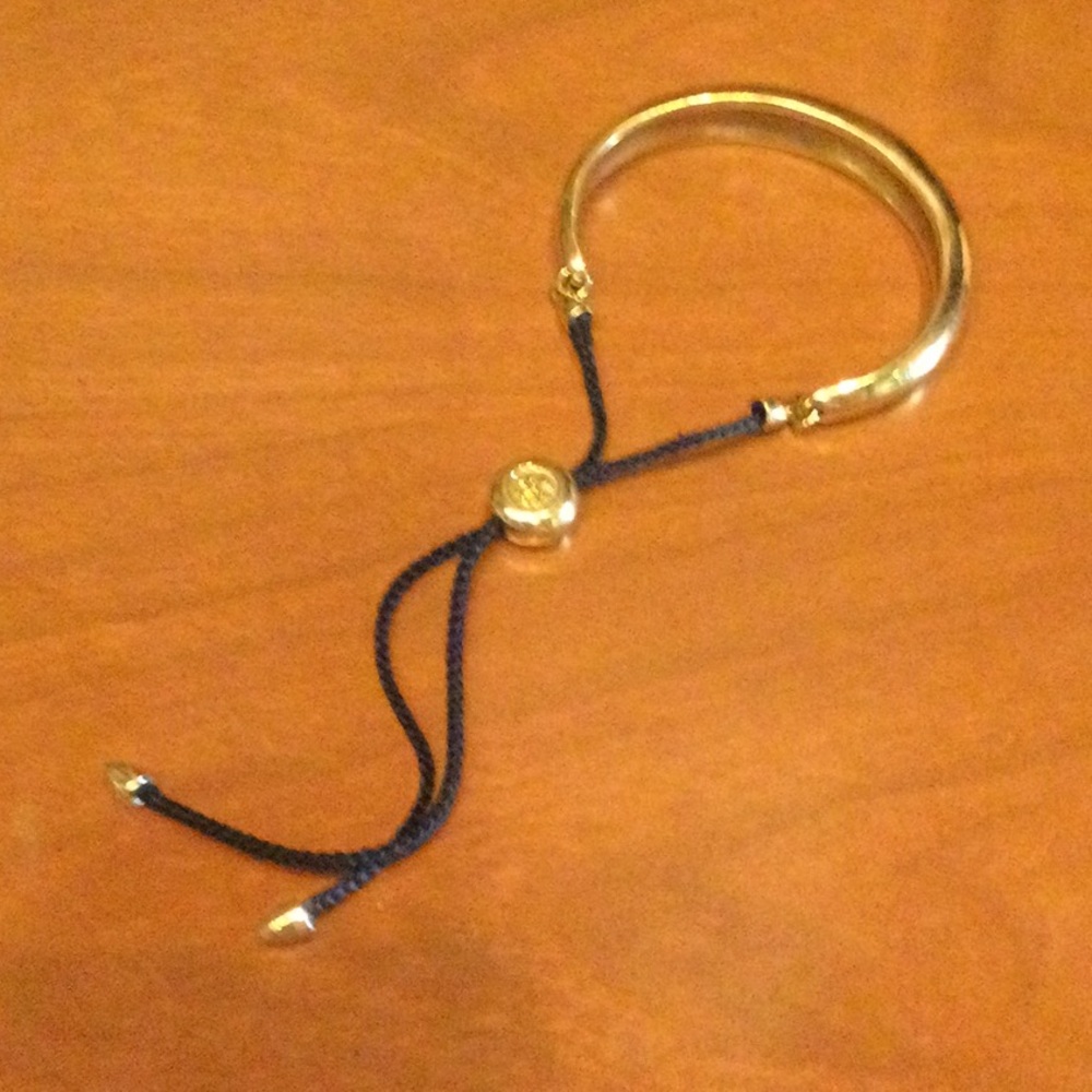 TORY BURCH Gold w/ black cord ties..BRACELET